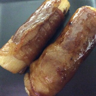 白ネギ豚肉巻照り焼き